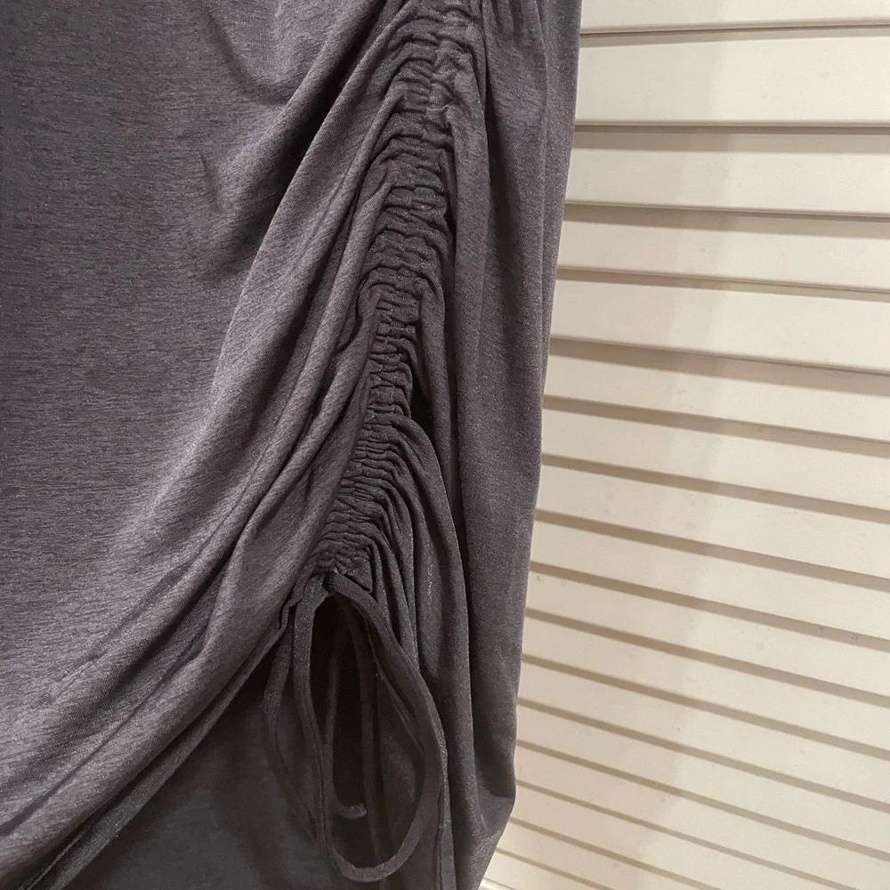 Athleta Charcoal side Ruched Dress S Y2K